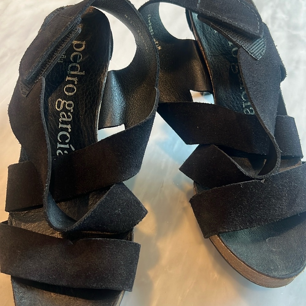Practically new Pedro Garcia black suede shoes